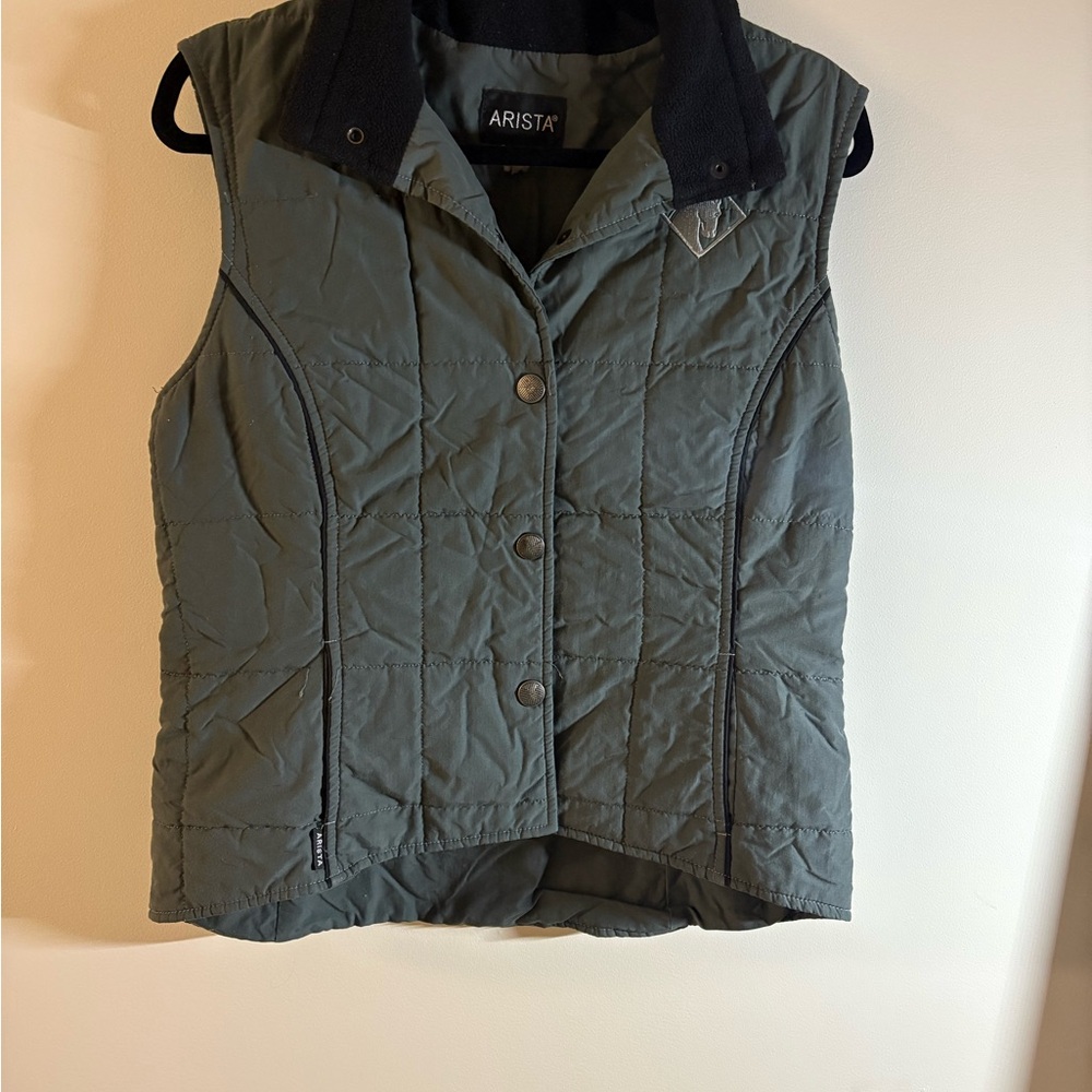 Arista Women's Quilted Vest - Olive and Black